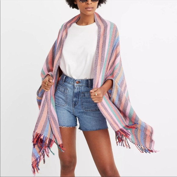 Madewell Accessories - NWT Madewell Rainbow Stripe Cape Scarf